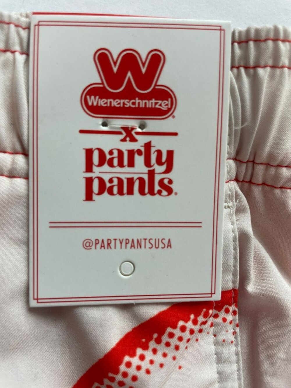 Party Pants x Wienerschnitzel 5" Red Swim Shorts Men's Sz XL NWT - Picture 5 of 11